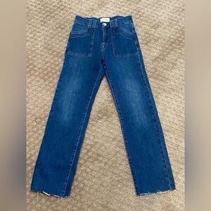 Frame Denim Women’s Cropped Blue Straight Jeans